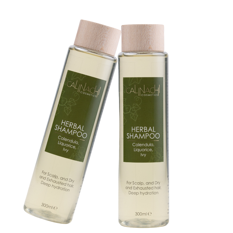 Shampoing aux herbes pour cheveux secs et abîmés, sans sulfate, 300 ml.