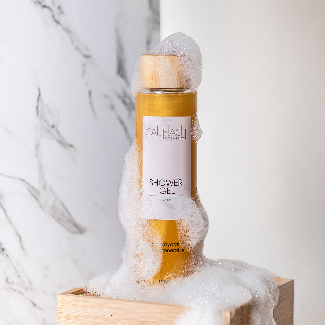 Gel douche, extrait de lotus et de centella, pH 5,5, 300 ml.